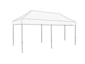 Vouwtent 2,5x5m - Aluminium frame met polyester dakzeil