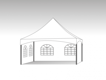 Pagode keder tent ronde palen incl. zijwanden - 5x5 m